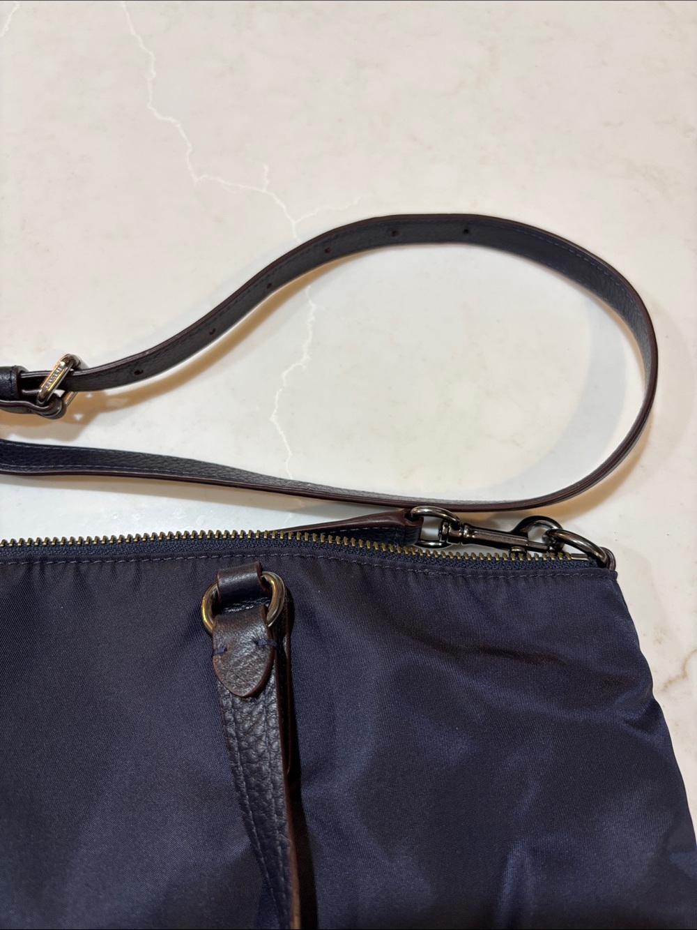 Coach Nylon and Leather Blue Tote with Crossbody Strap - Picture 15 of 16